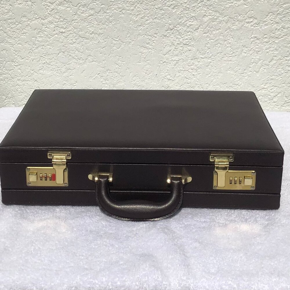 Vintage Briefcase with Spring-Loaded Brass Combo Locks